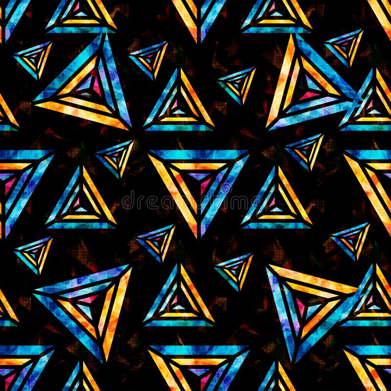 Φωτεινά psychedelic πολύγωνα σε ένα μαύρο αφηρημένο γεωμετρικό άνευ ραφής σχέδιο υποβάθρου διανυσματική απεικόνιση Φωτεινά psychedelic πολύγωνα σε ένα μαύρο αφηρημένο γεωμετρικό άνευ ραφής σχέδιο υποβάθρου διανυσματική απεικόνιση