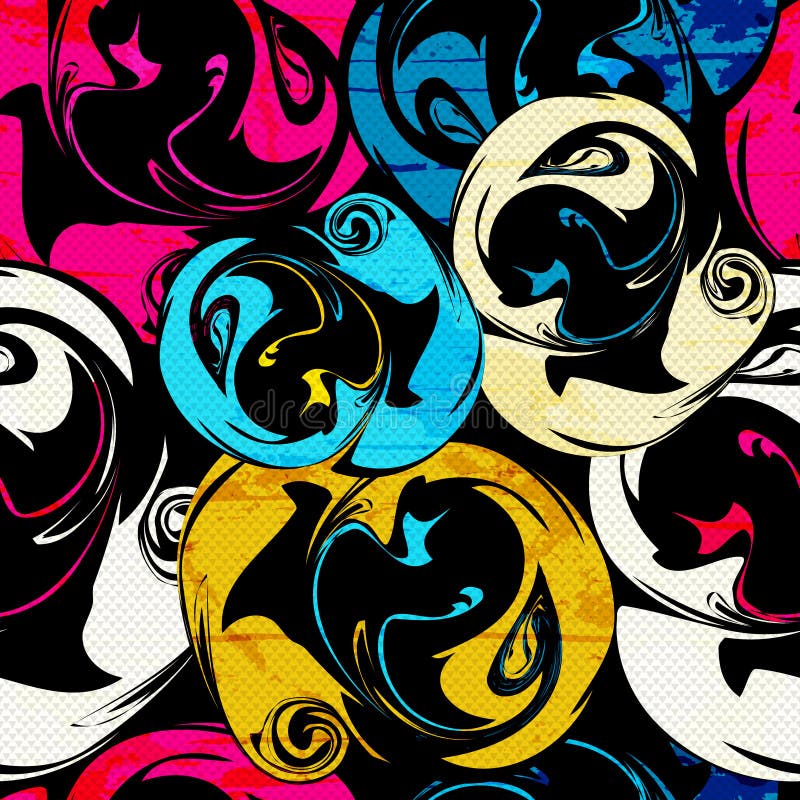 Φωτεινό psychedelic άνευ ραφής σχέδιο γκράφιτι σε μια μαύρη διανυσματική απεικόνιση υποβάθρου διανυσματική απεικόνιση Φωτεινό psychedelic άνευ ραφής σχέδιο γκράφιτι σε μια μαύρη διανυσματική απεικόνιση υποβάθρου διανυσματική απεικόνιση