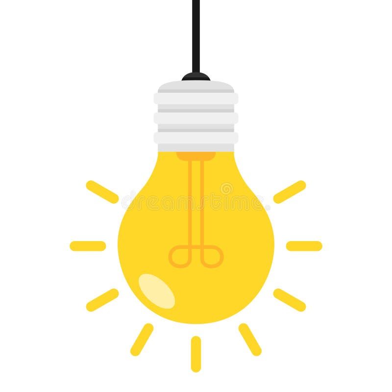 A bright yellow light bulb flat icon, isolated on white background. Eps file available. A bright yellow light bulb flat icon, isolated on white background. Eps file available.