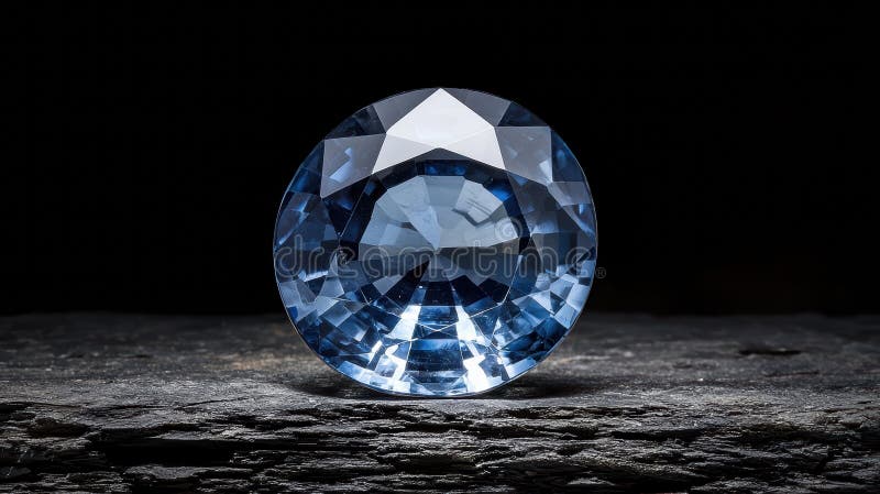 Φωτεινό μπλε gemstone σε σκούρο φόντο διανυσματική απεικόνιση
