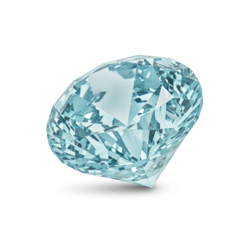 Φωτεινό μπλε διαμάντι Gemstone σε λευκό φόντο απεικόνιση αποθεμάτων