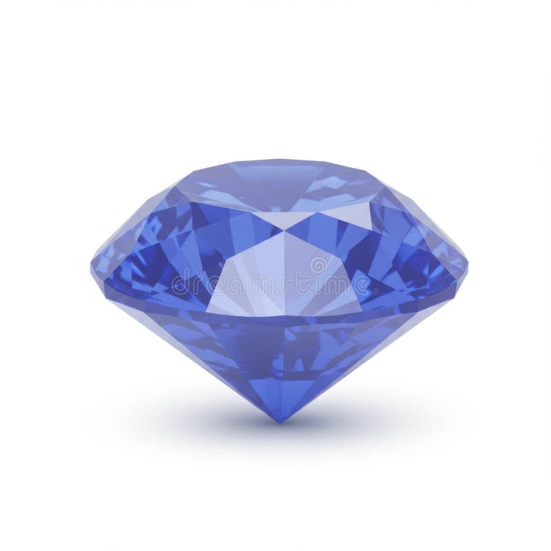 Φωτεινό μπλε ζαφείρι Gemstone σε λευκό φόντο απεικόνιση αποθεμάτων