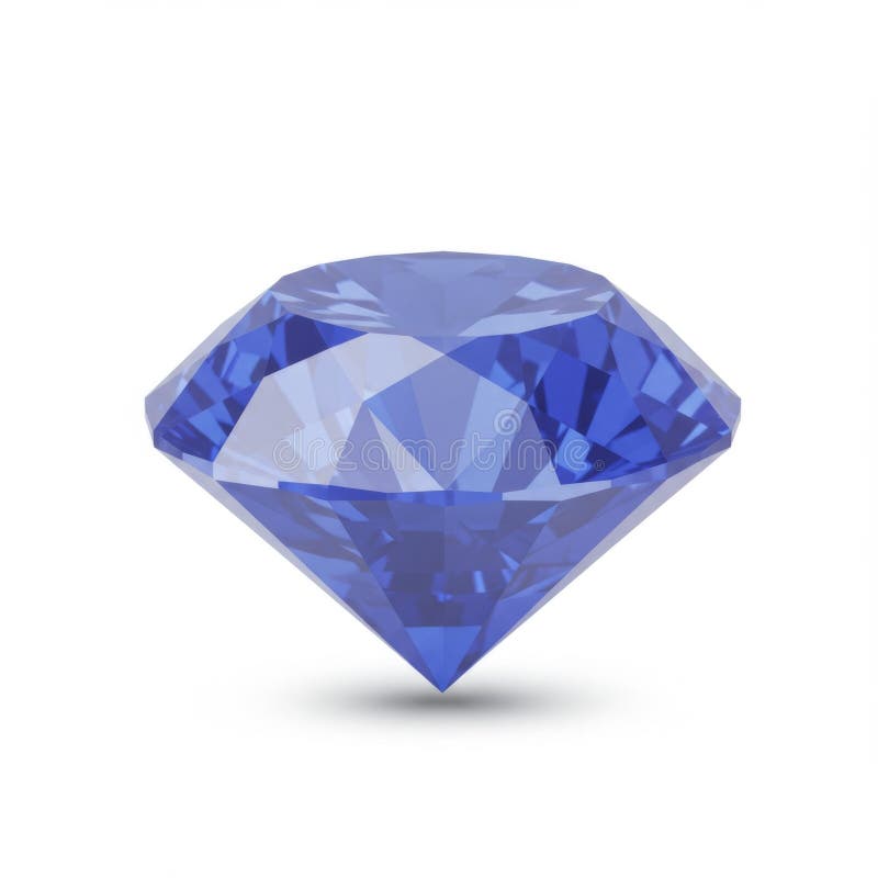 Φωτεινό μπλε ζαφείρι Gemstone σε λευκό φόντο ελεύθερη απεικόνιση δικαιώματος