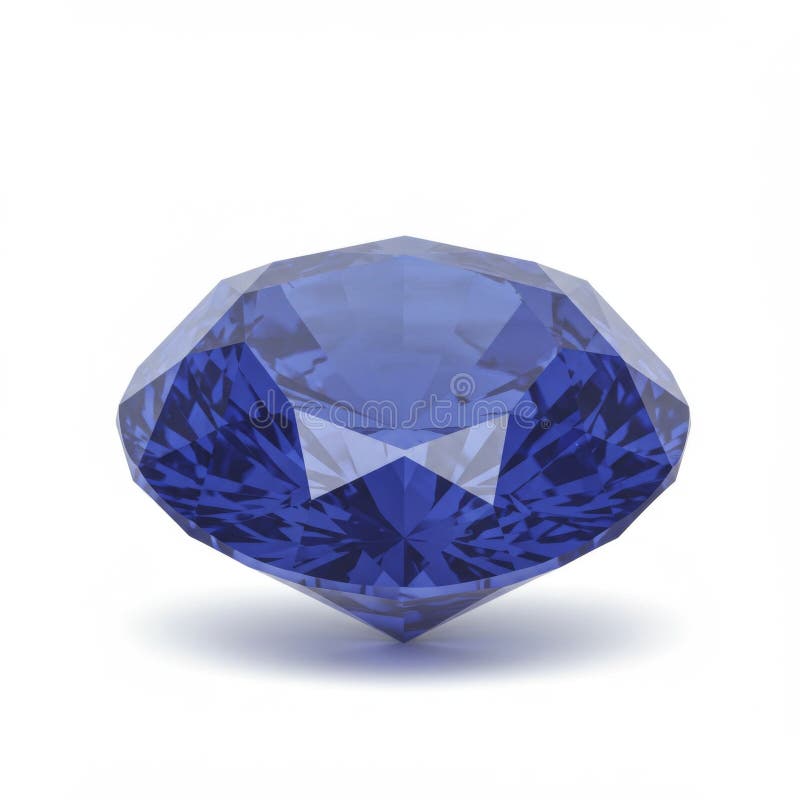 Φωτεινό μπλε ζαφείρι Gemstone σε λευκό φόντο διανυσματική απεικόνιση