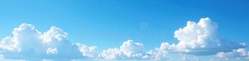 Φωτεινός μπλε ουρανός, φουσκωμένος λευκός σωρός σύννεφα γαλάζια λιακάδα ελεύθερη απεικόνιση δικαιώματος