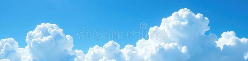 Φωτεινός μπλε ουρανός φουσκωμένος λευκός σωρός σύννεφα ηλιόλουστα καλοκαιρινά σύννεφα διανυσματική απεικόνιση