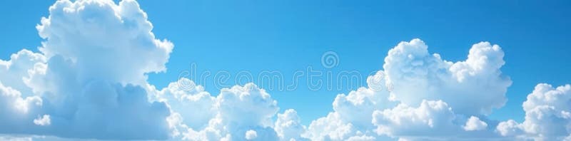 Φωτεινός μπλε ουρανός φουσκωμένος λευκός σωρός σύννεφα στο φόντο τη μέρα διανυσματική απεικόνιση