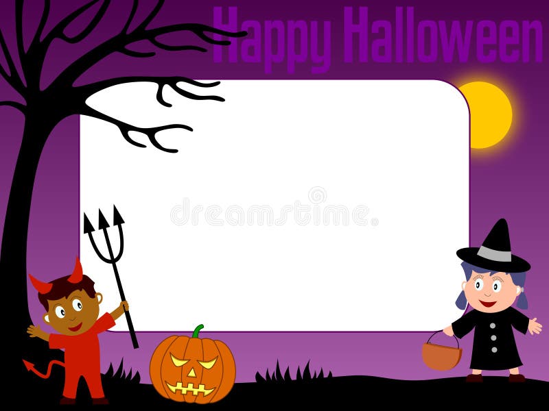 Photo frame, post card or page for your scrapbook. Subject: Halloween kids. Photo frame, post card or page for your scrapbook. Subject: Halloween kids.