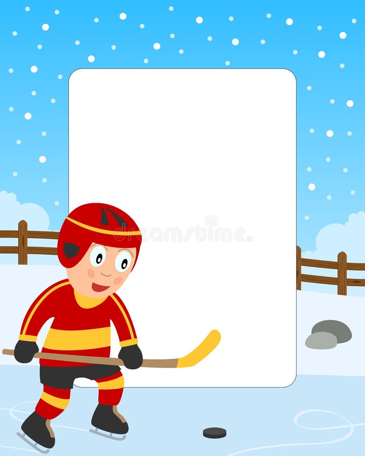 Photo frame, invitation card or page for your scrapbook. Subject: a boy playing ice hockey in a park. Eps file available. Photo frame, invitation card or page for your scrapbook. Subject: a boy playing ice hockey in a park. Eps file available.