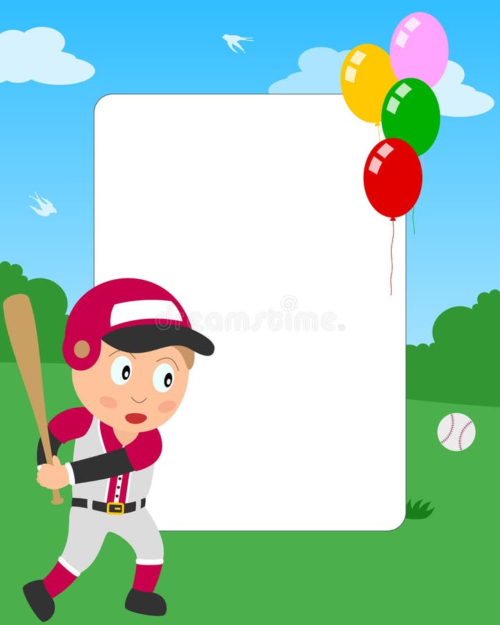 Photo frame, invitation card or page for your scrapbook. Subject: a boy playing baseball in a park. Eps file available. Photo frame, invitation card or page for your scrapbook. Subject: a boy playing baseball in a park. Eps file available.