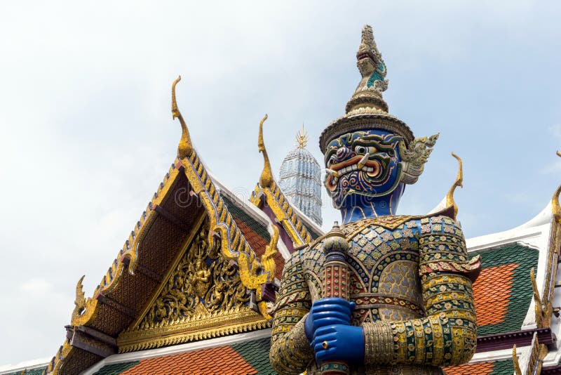 Φύλακας δαιμόνων Wat Phra Kaew, το μεγάλο παλάτι στη Μπανγκόκ, Ταϊλάνδη στοκ φωτογραφία Φύλακας δαιμόνων Wat Phra Kaew, το μεγάλο παλάτι στη Μπανγκόκ, Ταϊλάνδη στοκ φωτογραφία