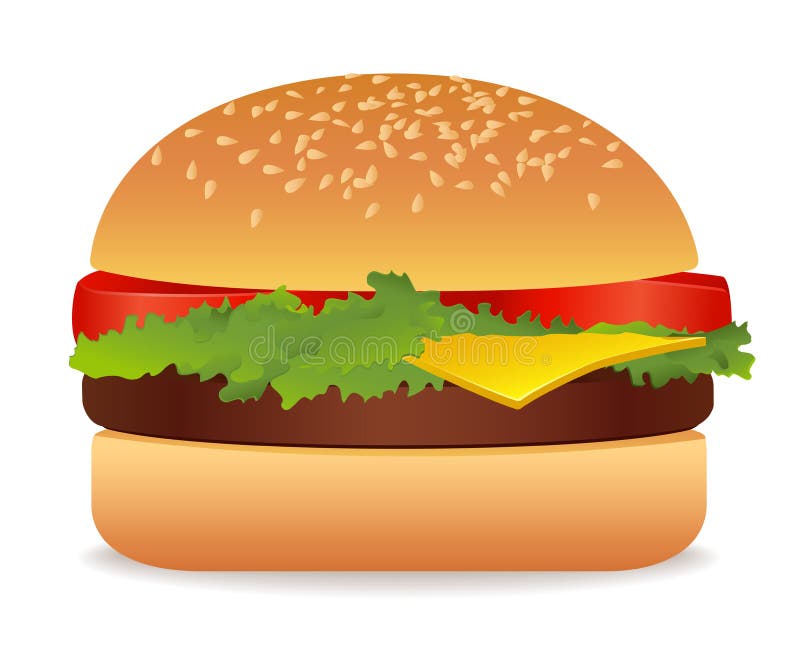 Hamburger. Vector illustration on white background. Hamburger. Vector illustration on white background
