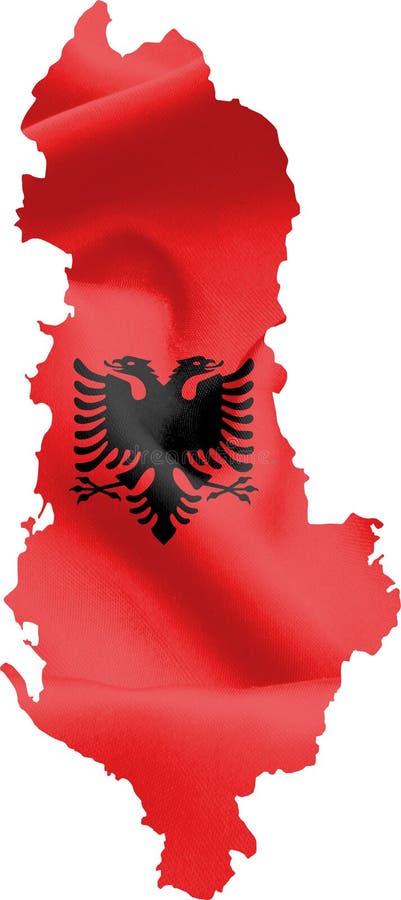 Χάρτης της Αλβανίας με τη σημαία διανυσματική απεικόνιση