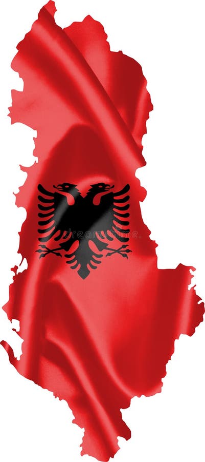 Χάρτης της Αλβανίας με τη σημαία διανυσματική απεικόνιση