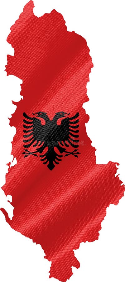 Χάρτης της Αλβανίας με τη σημαία ελεύθερη απεικόνιση δικαιώματος