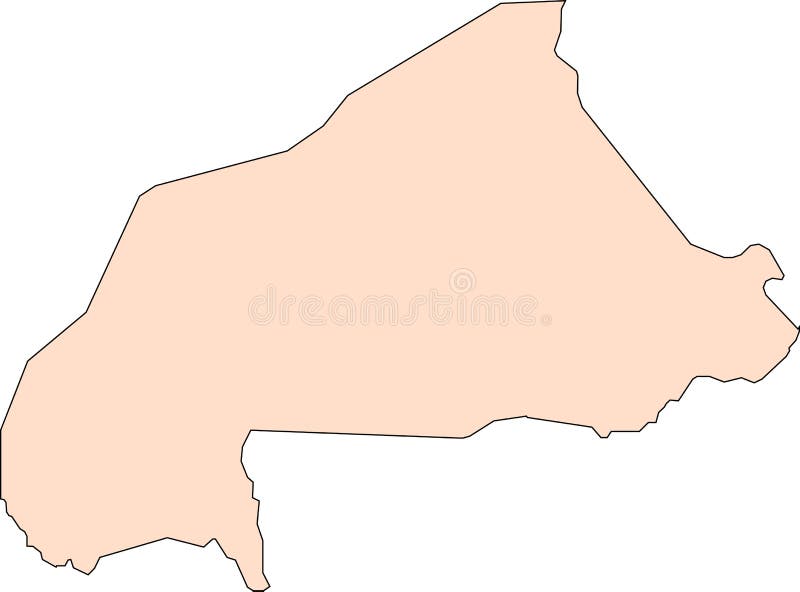 Χάρτης της Μπουρκίνα Φάσο με μαύρες γραμμές περιγράμματος απεικόνιση αποθεμάτων