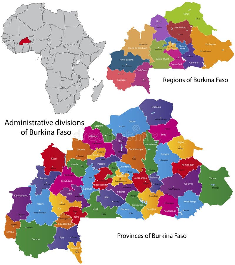 χάρτης του Burkina Faso διανυσματική απεικόνιση
