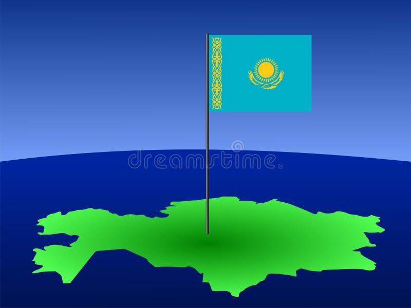 χάρτης του Καζακστάν σημα& ελεύθερη απεικόνιση δικαιώματος χάρτης του Καζακστάν σημα& ελεύθερη απεικόνιση δικαιώματος