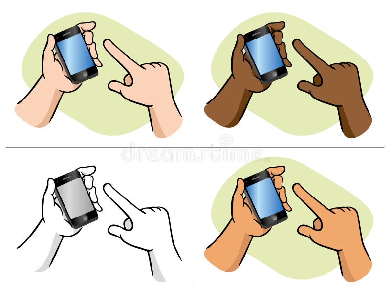 Χέρια με χρήση ειδικής αφής smartphone απεικόνιση αποθεμάτων