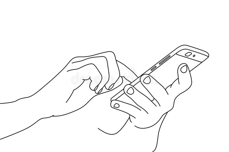Χέρια που χρησιμοποιούν ένα smartphone διανυσματική απεικόνιση