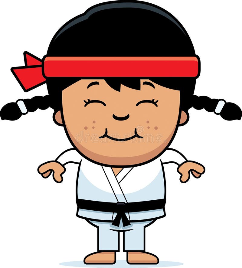 Χαμόγελο των κινούμενων σχεδίων Karate Kid απεικόνιση αποθεμάτων