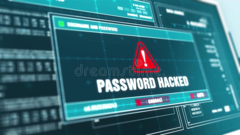 Χαραγμένη κωδικός πρόσβασης συστημάτων προειδοποίησης οθόνη υπολογιστή μηνυμάτων λάθους ασφάλειας άγρυπνη