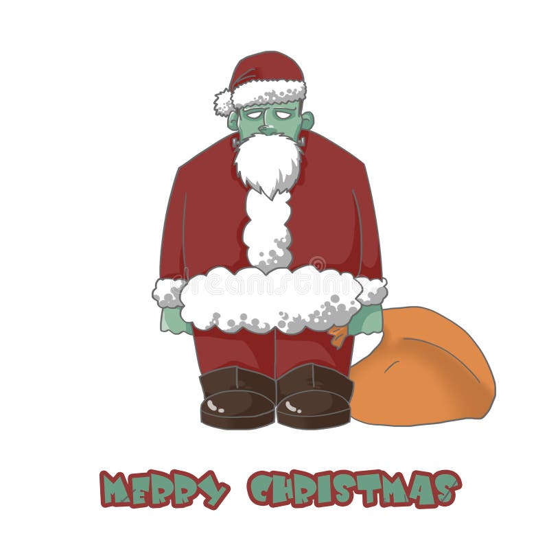 Χαρακτήρας απεικόνισης: Το Zombie Santa σας εύχεται τη Χαρούμενα Χριστούγεννα! απεικόνιση αποθεμάτων Χαρακτήρας απεικόνισης: Το Zombie Santa σας εύχεται τη Χαρούμενα Χριστούγεννα! απεικόνιση αποθεμάτων