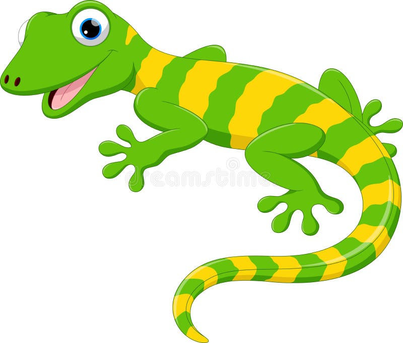 Vector illustration of Cute lizard cartoon isolated on white background. Vector illustration of Cute lizard cartoon isolated on white background