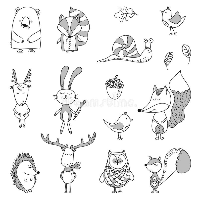 Χαριτωμένες συρμένες χέρι doodle απεικονίσεις χαρακτήρα ελεύθερη απεικόνιση δικαιώματος Χαριτωμένες συρμένες χέρι doodle απεικονίσεις χαρακτήρα ελεύθερη απεικόνιση δικαιώματος