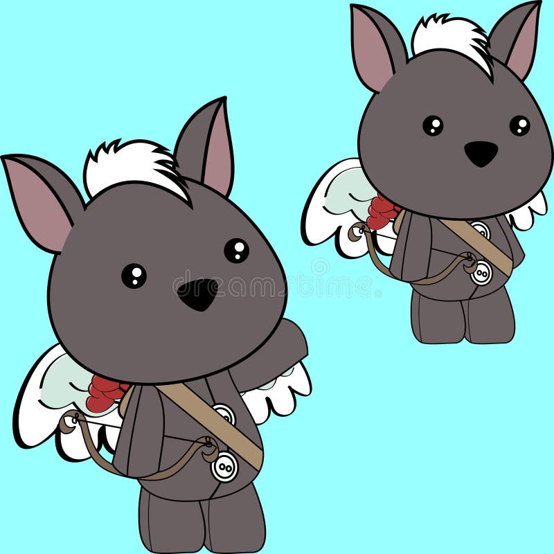 χαριτωμένη chibi angel xoloitzcuintle χαρακτήρας κινουμένων σχεδίων συλλογή ελεύθερη απεικόνιση δικαιώματος