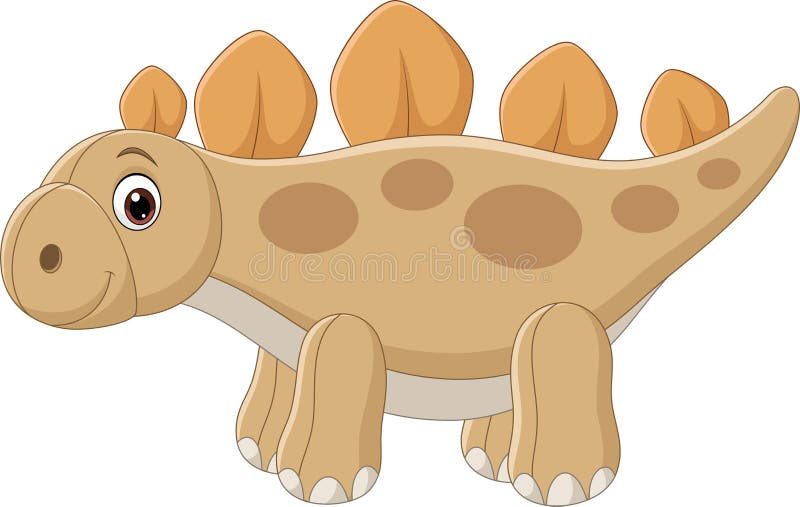 χαριτωμένη κούκλα δεινοσαύρου από stegosaurus σε λευκό φόντο ελεύθερη απεικόνιση δικαιώματος