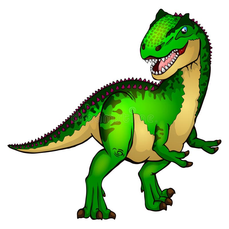 Χαριτωμένο allosaurus κινούμενων σχεδίων Απομονωμένη απεικόνιση ενός δεινοσαύρου κινούμενων σχεδίων διανυσματική απεικόνιση Χαριτωμένο allosaurus κινούμενων σχεδίων Απομονωμένη απεικόνιση ενός δεινοσαύρου κινούμενων σχεδίων διανυσματική απεικόνιση