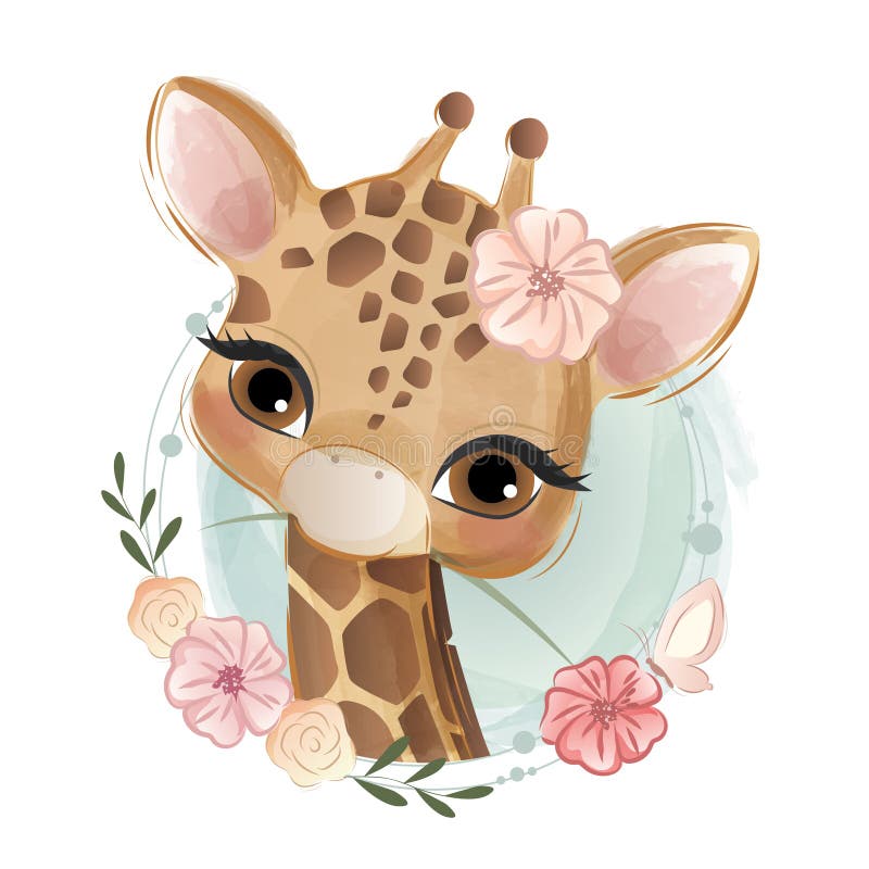 Χαριτωμένο Giraffe πορτρέτο ελεύθερη απεικόνιση δικαιώματος