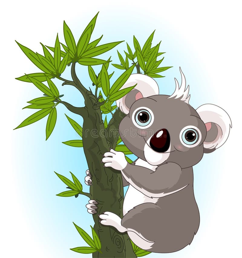 Χαριτωμένο koala σε ένα δέντρο ελεύθερη απεικόνιση δικαιώματος Χαριτωμένο koala σε ένα δέντρο ελεύθερη απεικόνιση δικαιώματος