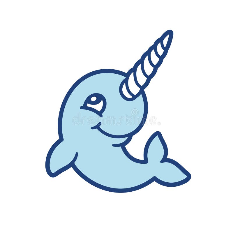 Χαριτωμένο narwhal λογότυπο κινούμενων σχεδίων απεικόνιση αποθεμάτων Χαριτωμένο narwhal λογότυπο κινούμενων σχεδίων απεικόνιση αποθεμάτων