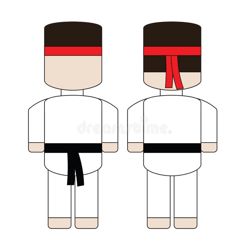 Χαριτωμένο απλό karate κινούμενων σχεδίων διανυσματική απεικόνιση