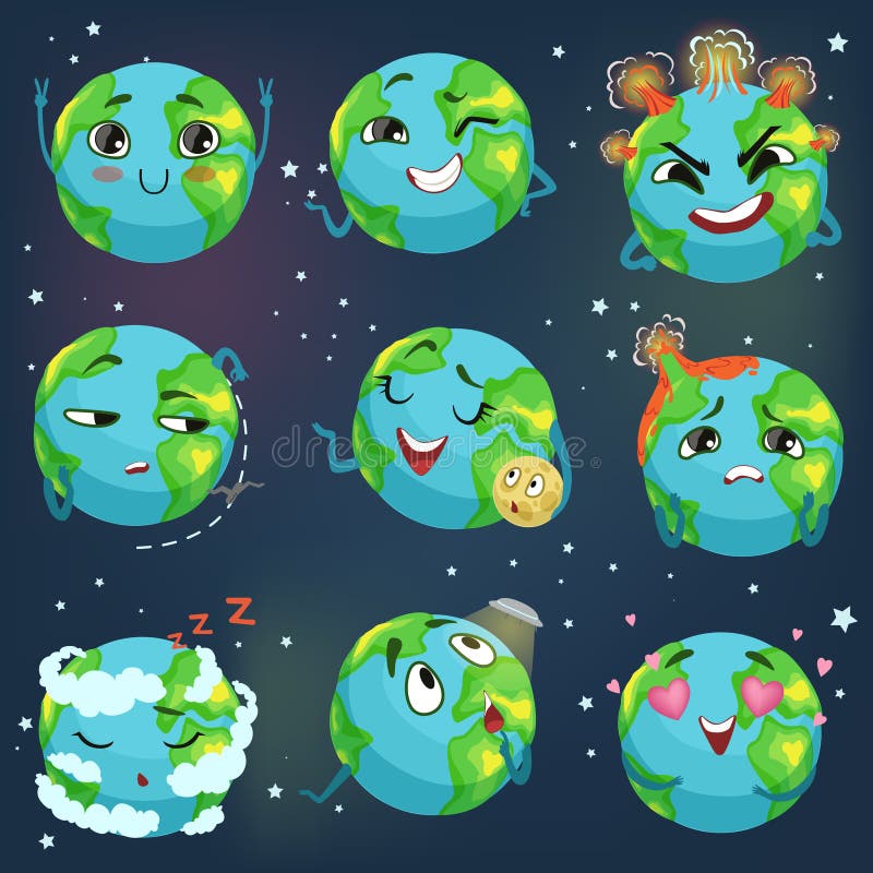 Χαριτωμένο αστείο emoji πλανήτη Γη που παρουσιάζει διαφορετικό σύνολο συγκινήσεων ζωηρόχρωμων διανυσματικών απεικονίσεων χαρακτήρ ελεύθερη απεικόνιση δικαιώματος Χαριτωμένο αστείο emoji πλανήτη Γη που παρουσιάζει διαφορετικό σύνολο συγκινήσεων ζωηρόχρωμων διανυσματικών απεικονίσεων χαρακτήρ ελεύθερη απεικόνιση δικαιώματος
