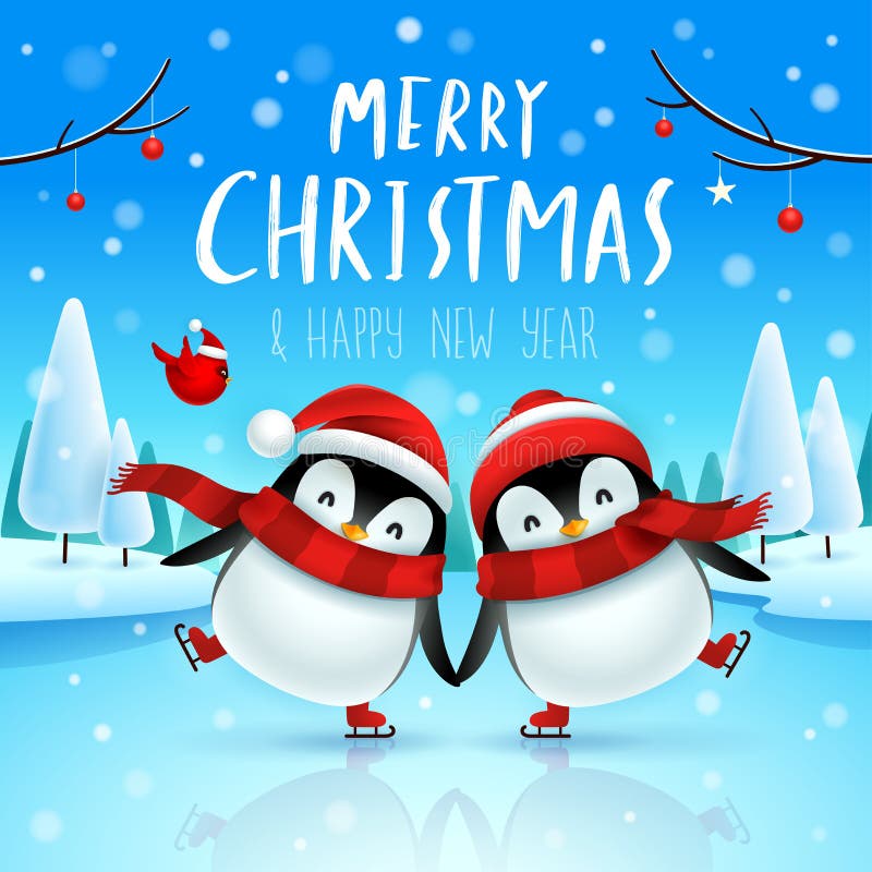 Χαριτωμένο μικρό σαλάχι penguins στον παγωμένο ποταμό στη σκηνή χιονιού Χριστουγέννων Χαριτωμένος ζωικός χαρακτήρας κινουμένων σχ ελεύθερη απεικόνιση δικαιώματος Χαριτωμένο μικρό σαλάχι penguins στον παγωμένο ποταμό στη σκηνή χιονιού Χριστουγέννων Χαριτωμένος ζωικός χαρακτήρας κινουμένων σχ ελεύθερη απεικόνιση δικαιώματος