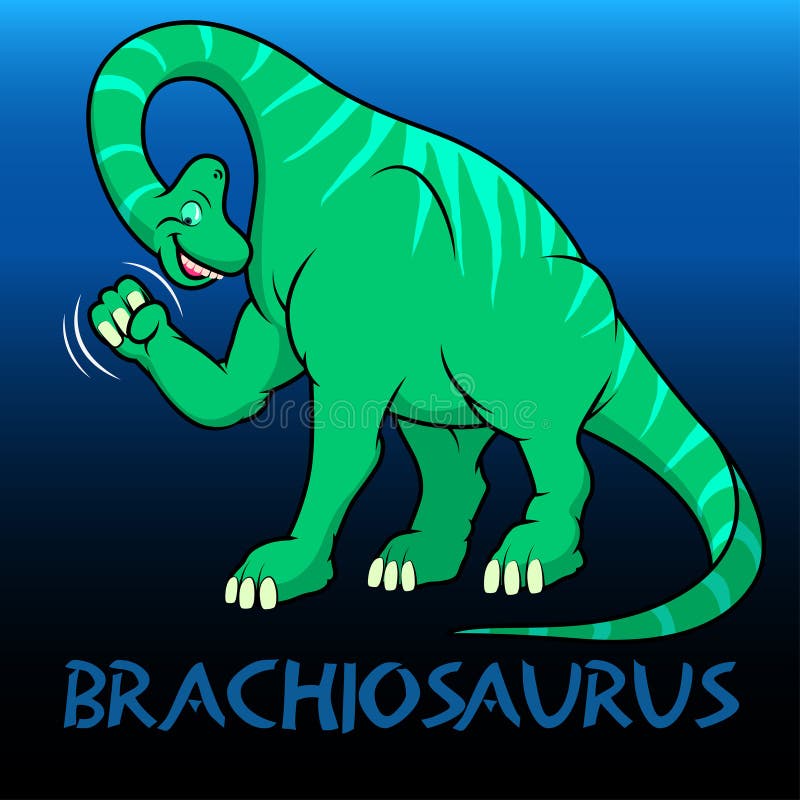 Χαριτωμένοι δεινόσαυροι χαρακτήρα Brachiosaurus απεικόνιση αποθεμάτων