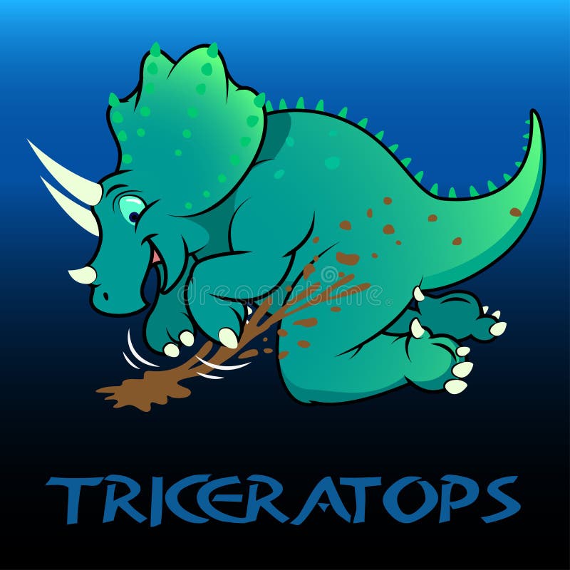 Χαριτωμένοι δεινόσαυροι χαρακτήρα Triceratops ελεύθερη απεικόνιση δικαιώματος