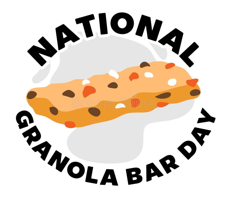 χαρούμενη ημέρα στο εθνικό μπαρ granola με νόστιμα μπαρ granola διανυσματική απεικόνιση