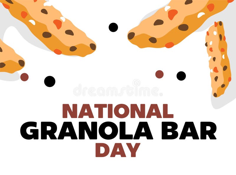 χαρούμενη ημέρα στο εθνικό μπαρ granola με νόστιμα μπαρ granola ελεύθερη απεικόνιση δικαιώματος