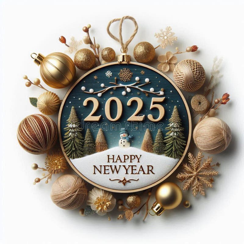 χαρούμενη κάρτα εορτασμού για το νέο έτος 2025 στοκ φωτογραφία