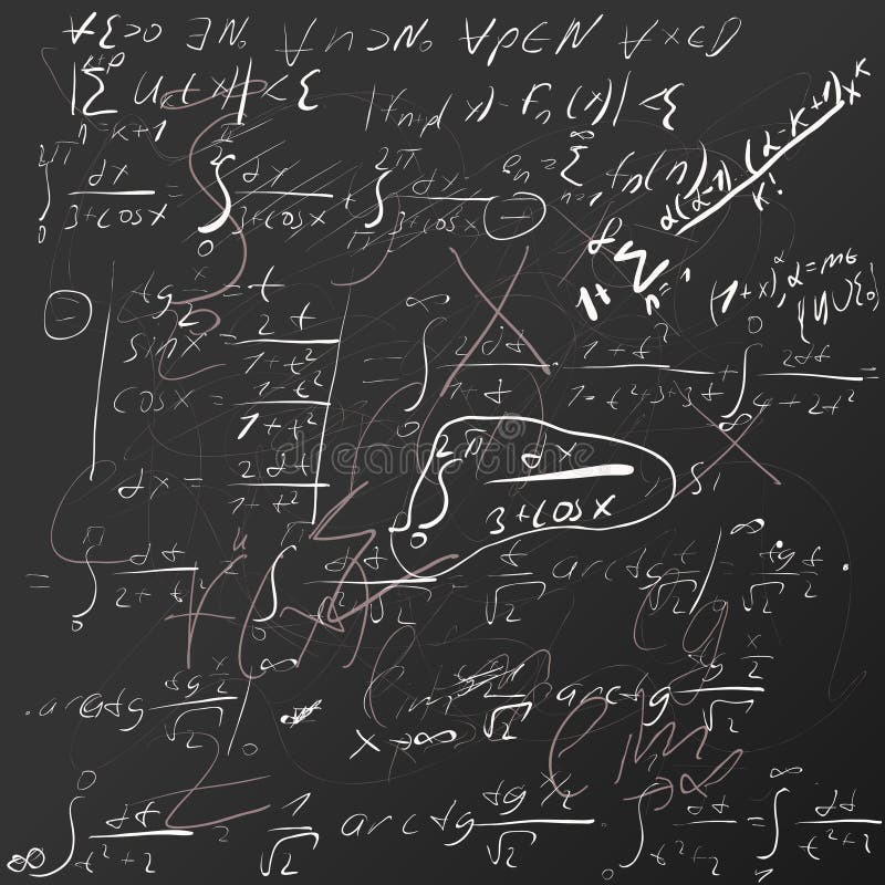 School board with formulas and schedules on algebra. EPS 8 A background. School board with formulas and schedules on algebra. EPS 8 A background.