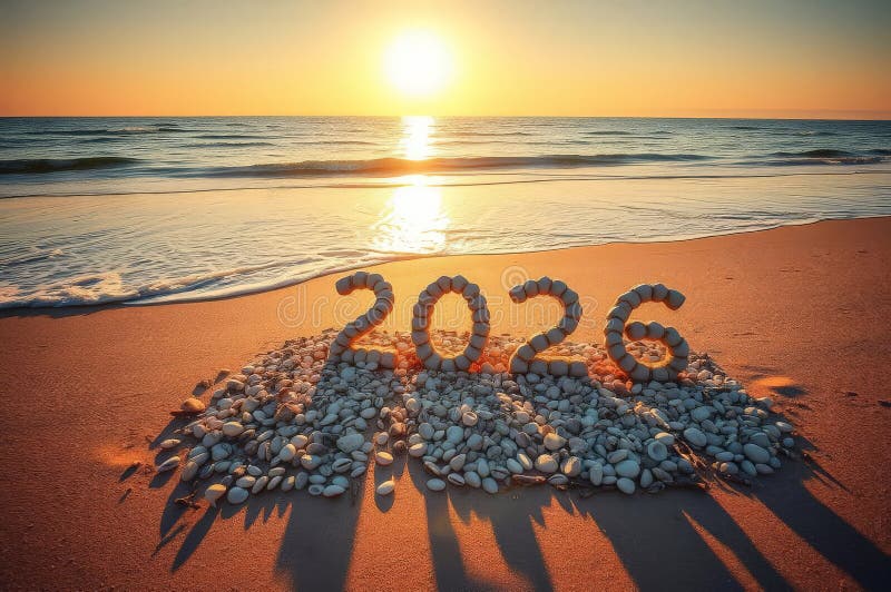 Χειμερινή Παραλία Σάνσετ 2026 ελεύθερη απεικόνιση δικαιώματος