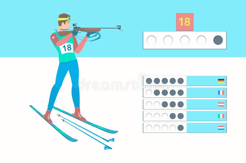 Χειμερινός αθλητισμός Biathlon διανυσματική απεικόνιση