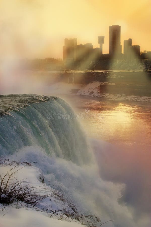 χειμώνας ηλιοβασιλέματος niagara πτώσεων στοκ φωτογραφία με δικαίωμα ελεύθερης χρήσης χειμώνας ηλιοβασιλέματος niagara πτώσεων στοκ φωτογραφία με δικαίωμα ελεύθερης χρήσης