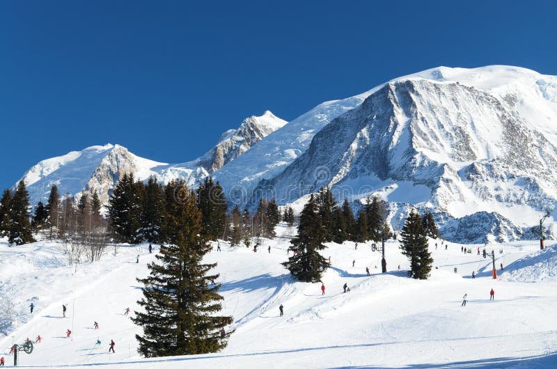 Χιονοδρομικό κέντρο Chamonix στοκ φωτογραφία με δικαίωμα ελεύθερης χρήσης
