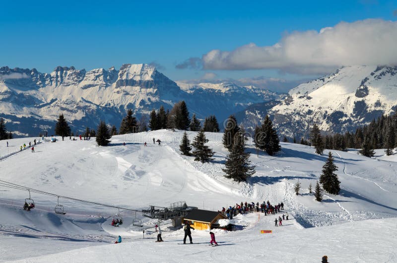 Χιονοδρομικό κέντρο Chamonix στοκ εικόνα με δικαίωμα ελεύθερης χρήσης