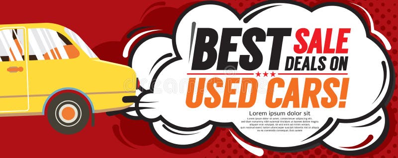 Used Car Best Sale Deal 6250x2500 pixel Banner Vector Illustration. Used Car Best Sale Deal 6250x2500 pixel Banner Vector Illustration.